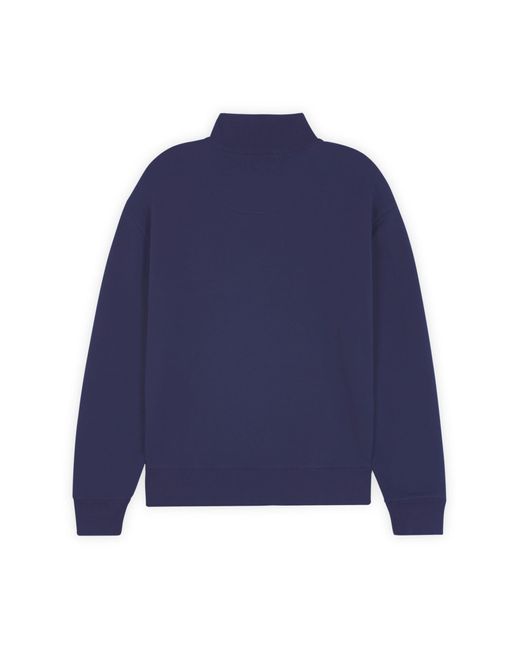 Maison Kitsuné Blue Fox Head Patch Comfort Half Zip Sweatshirt for men