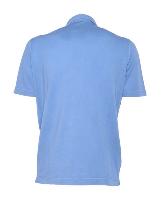 PHI FDL Blue Polo Shirt Ss Cotton for men