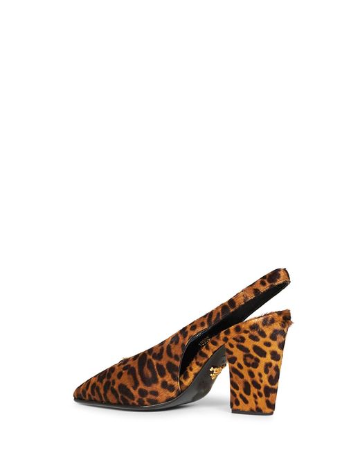 Prada Brown Slingback Pumps Honey Leopard Calf Hair Leather