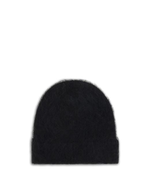 Séfr Black Fuzzy Beanie Hat for men
