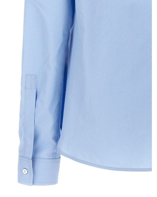 N°21 Blue One-shoulder Shirt With Logo Embroidery Shirt, Blouse