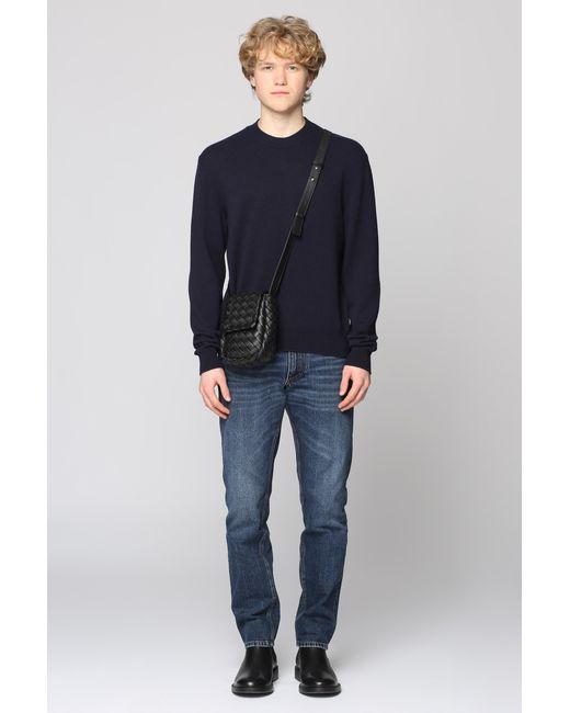 Bottega Veneta Blue Crew-Neck Cashmere Sweater for men
