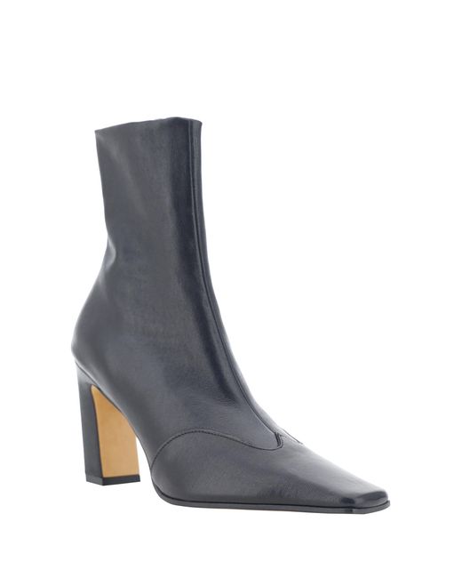 Khaite Black Nevada Ankle Boots Calf Leather Bos Taurus