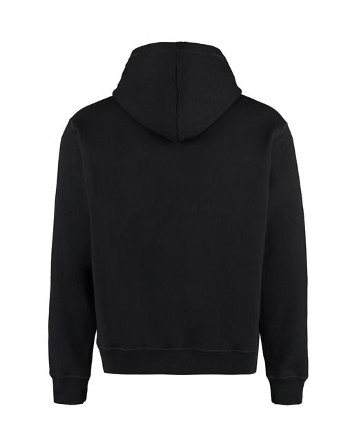 DSquared² Black Cotton Hoodie Jumpers for men