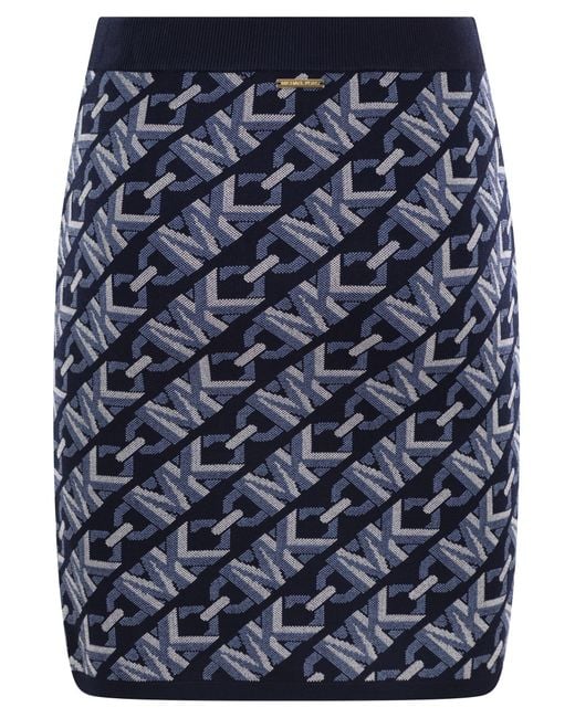 MICHAEL Michael Kors Blue Logo-jacquard Mini Skirt