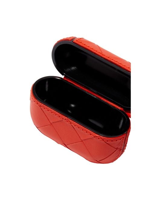 Bottega Veneta Red Intrecciato Airpods Pro Case for men