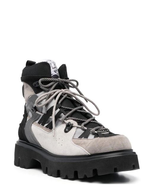 MSGM Black High Top Lace-up Boots for men
