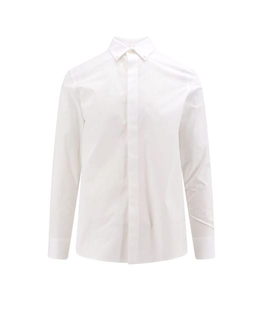 Valentino White Cotton Shirt With Rockstud Untitled Studs for men