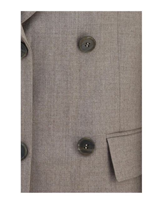 P.A.R.O.S.H. Gray P.A.R.O..H. Virgin Wool Double-Breasted Blazer