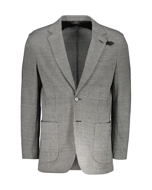 Brioni Gray Single-Breasted Two-Button Jacket for men