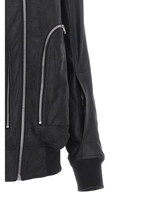 Rick Owens Black 'Bauhaus Flight' Bomber Jacket for men