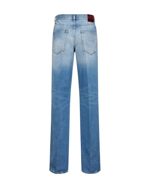 Gucci Blue Light Flared Cotton Denim Jeans