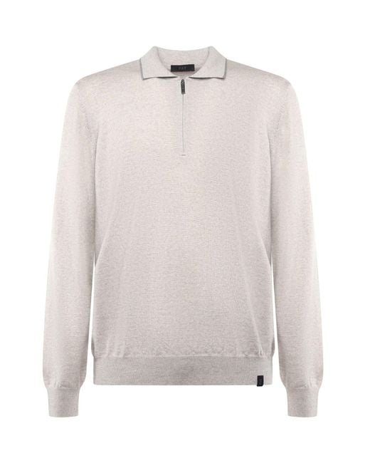 Fay White Wool Polo for men