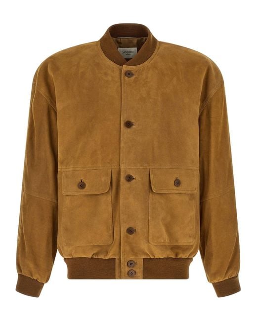 Saint Laurent Brown Suede Bomber Jacket for men