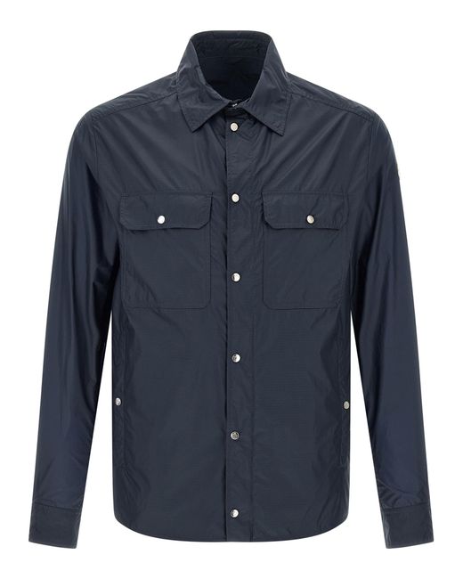 Moncler Blue Ripstop Shirt for men