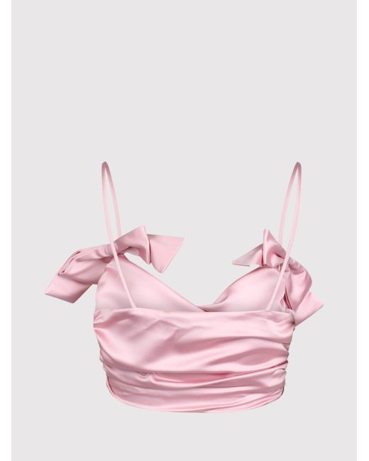 Fiorucci Pink Satin Effect Top With Bows
