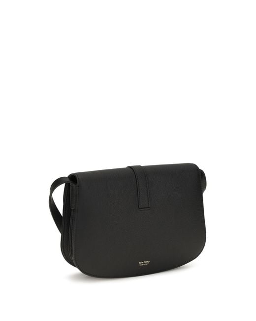 Tom Ford Black Small Leather Crossbody Bag Calf Bos Taurus Shoulder