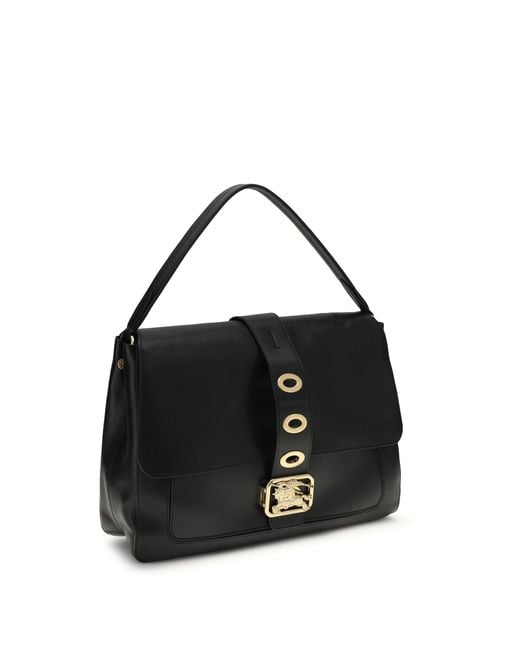 Burberry Black Medium Rider Handbag Lamb Ovis Aries Handbags