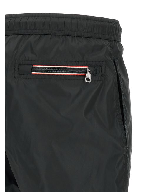 Moncler Black Logo Patch Swim Shorts for men