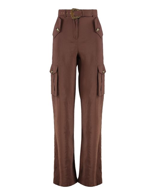 Versace Jeans Couture Brown Versace Cargo Trousers Modal Wide-Leg