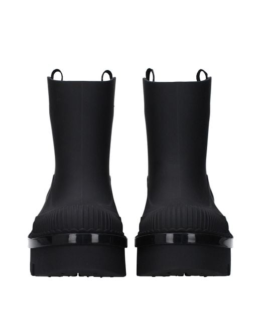 Chloé Black Cotton Ankle Boots