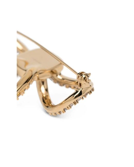 Ferragamo Metallic Vara Bow Brooch- Brass Brooches & Pins