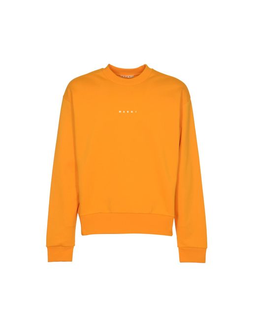 Marni Orange Logo Organic Sweatshirt for men