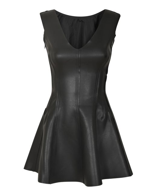 Norma Kamali Black Short V-Neck Dress