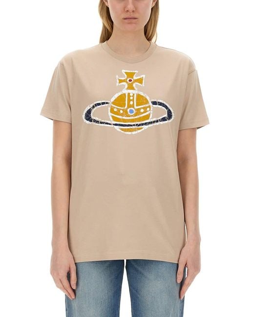 Vivienne Westwood Natural T-Shirt With Logo