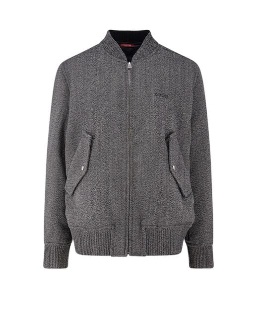 Gucci Gray Reversible Bomber Jacket for men
