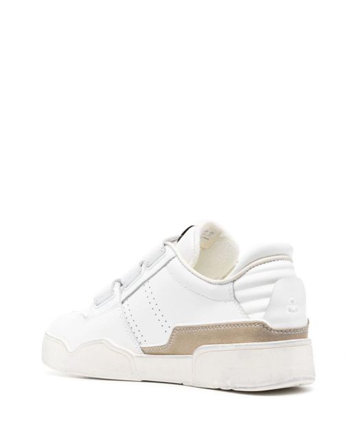Isabel Marant White Logo-Patch Touch-Strap Sneakers for men