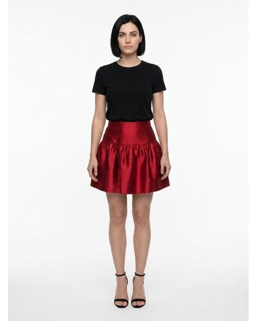 Dolce & Gabbana Red Silk Mini Skirt