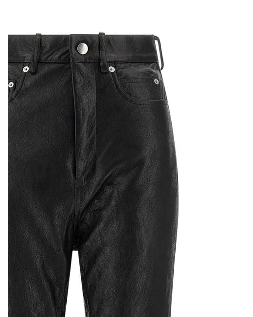 Rick Owens Black Lamb Leather Pants