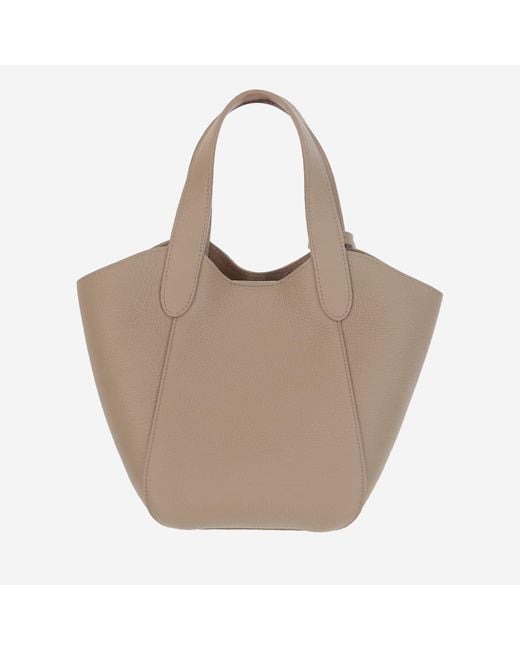 トートバッグ Giorgio Armani Leather Tote Bag With Logo Giorgio Armani Leather Tote Bag With Logo in Natural | Lyst