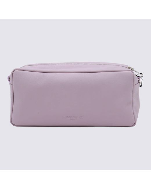 Maison Kitsuné Purple Lilac Leather Shoulder Bag