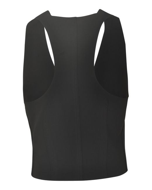 Norma Kamali Black V-Neck Plain Slim Vest