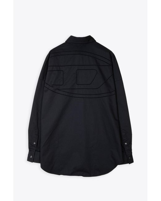DIESEL Blue S-Limo-Logo Camicia Cotton Oversized Shirt With Oval-D Logo for men