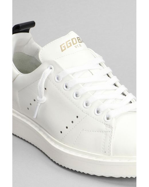 Golden Goose Deluxe Brand White Starter Sneakers In Leather