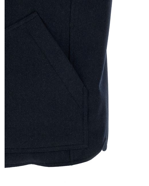 Brunello Cucinelli Blue Wool Sleeveless Jacket Clothing for men