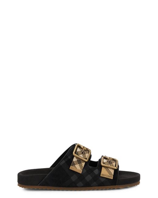 Burberry Black Sandals Leather Cow Hide