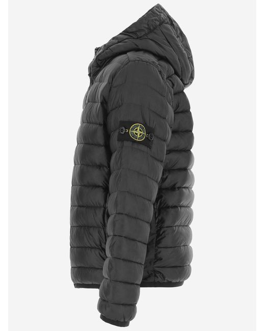 Stone Island Black Down Jacket Padded Nylon Polyamide for men