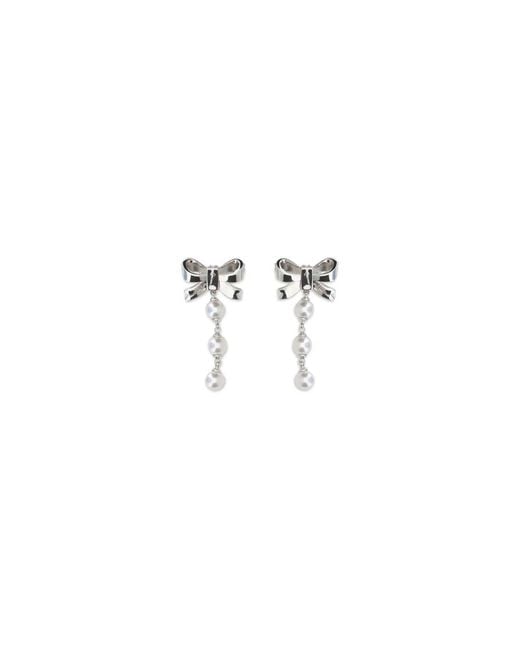 Self-Portrait White Brass Earrings