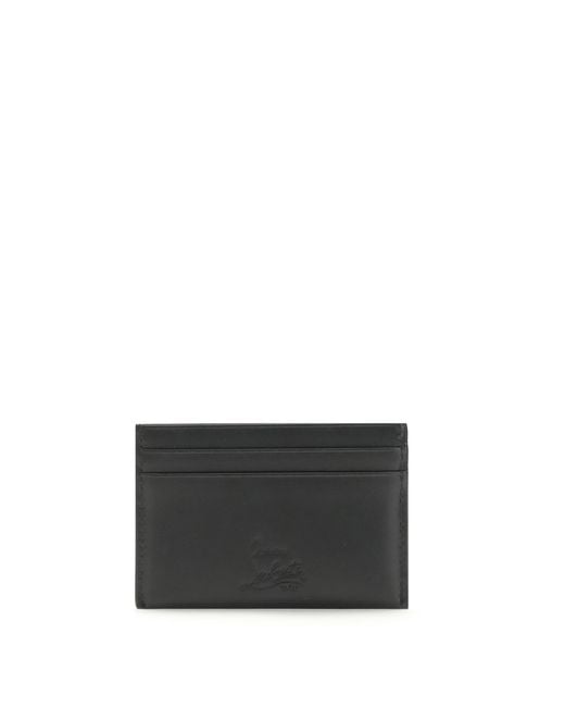 Christian Louboutin Gray Bettina Card Holder Calf Leather Bos Taurus Wallet
