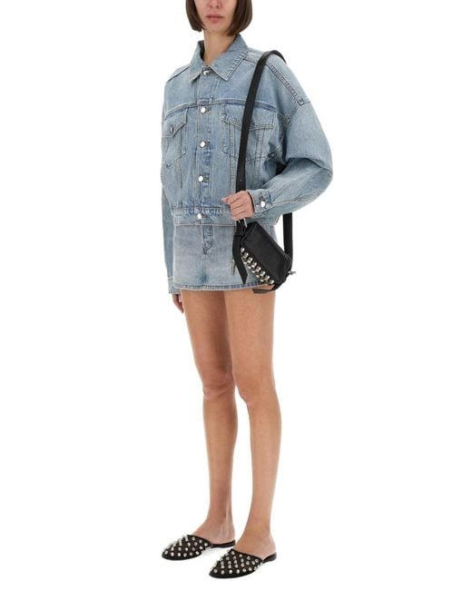 Alexander Wang Blue Boxy Fit Denim Trucker Jacket