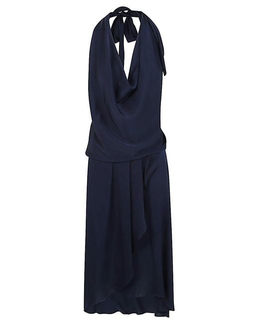 Silk95five Blue Dresses Silk Elastane