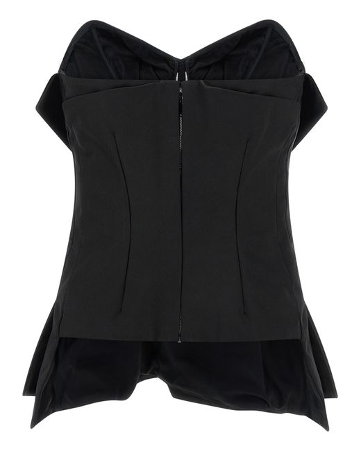 McQueen Black Bustier Top