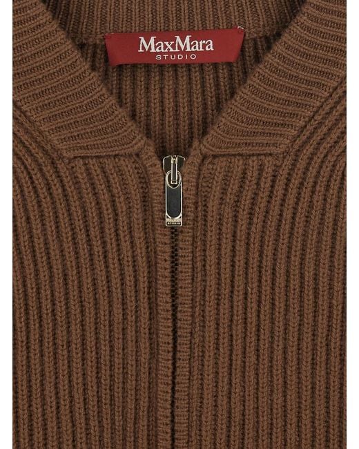 Max Mara Brown Sweater Mstcarnet Wool-Cashmere Tops