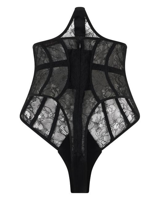 The Mannei Black Corset Body Lace — Cotton Tops
