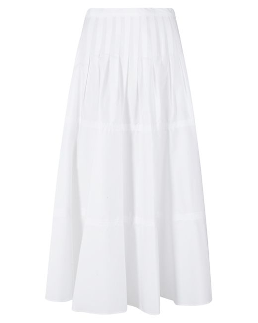 Max Mara White Opera Cotone Gonna