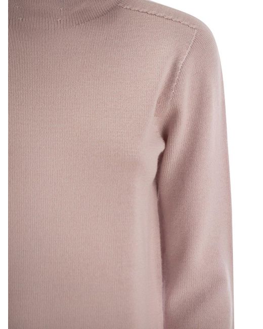 Max Mara The Cube Pink Turtleneck Knitted Hoodie